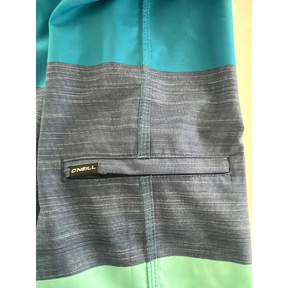 ONeill Hyperfreak Boys Board Shorts Blue Teal Tri-Block Size 29 New